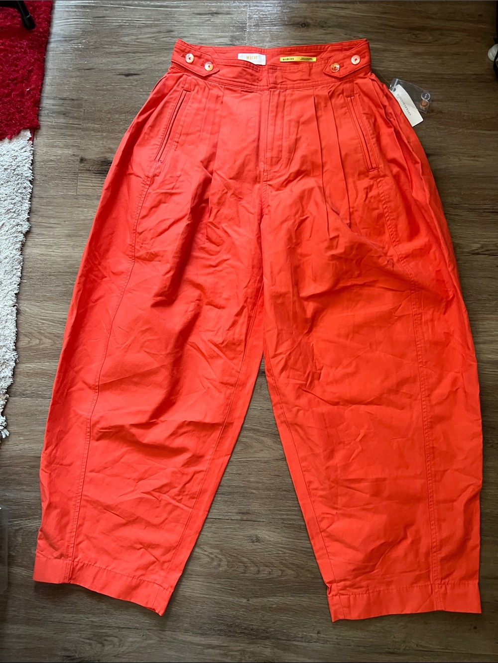 Maeve x Anthropologie Orange Pleated
Barrel Leg Pants  size 0